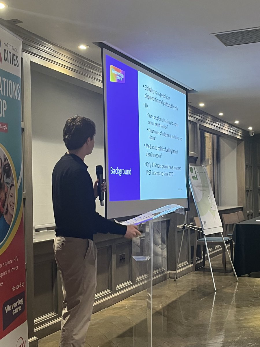 Great to hear our very own Oliver Ellis <a href="/WaverleyCare/">Waverley Care</a> sharing our work promoting PrEP access amongst Edinburgh's trans community at  the Fast Track Cities Celtic Nations workshop.