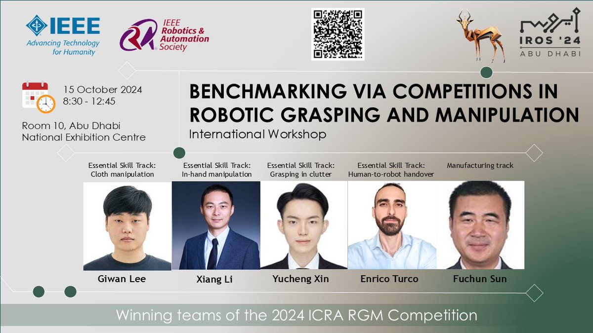 Do you want to know more about the competition we run in Yokohama, Japan, in May?

Representatives of the winning teams will present their solutions and insights at our #IROS2024 #workshop

More info: sites.google.com/view/iros2024-…

#research #robotics #competition #benchmarking  #RGMC