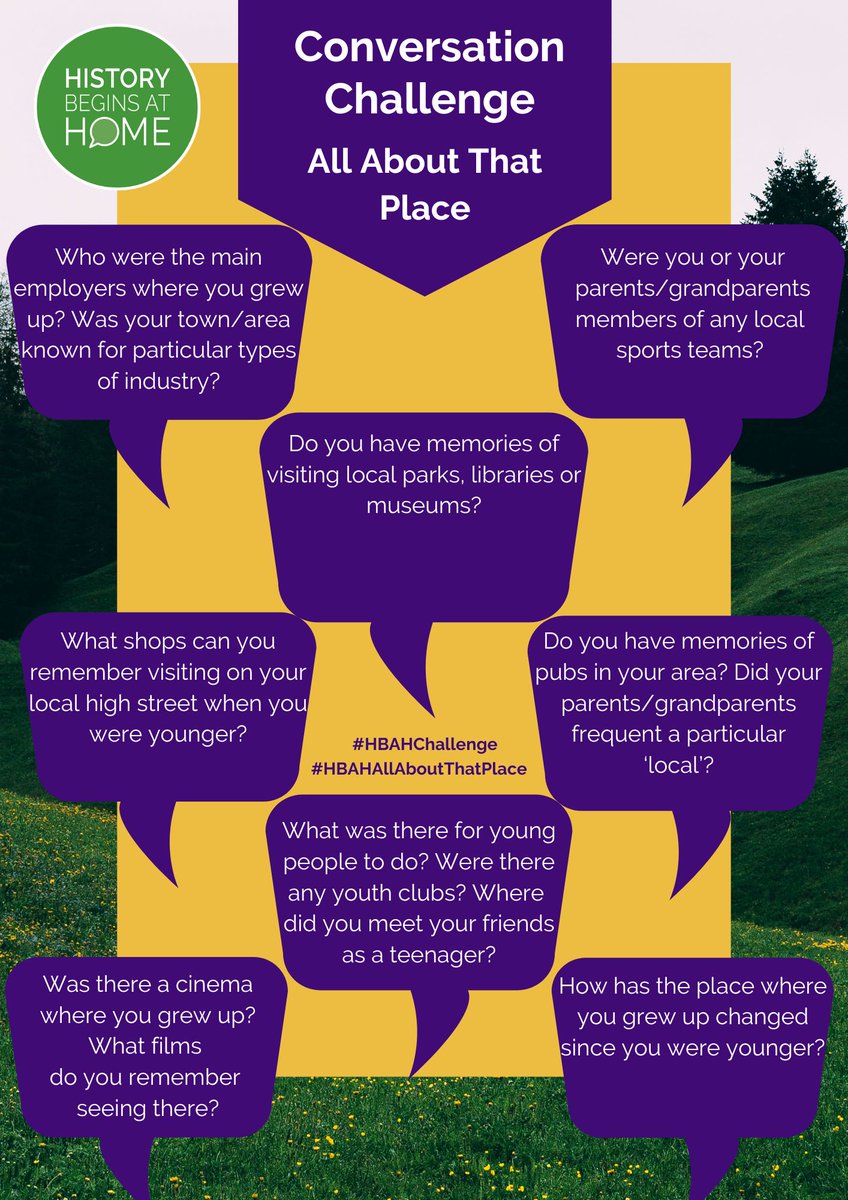 BeginsHistory's tweet photo. Stay connected with loved ones with the help of our new #HBAHAllAboutThatPlace question sheet!

Find it at https://t.co/iR4B83IHtd, along with other free resources to help inspire, capture and keep intergenerational conversations.

#EndLoneliness #JustCall https://t.co/7z5IasuCT1