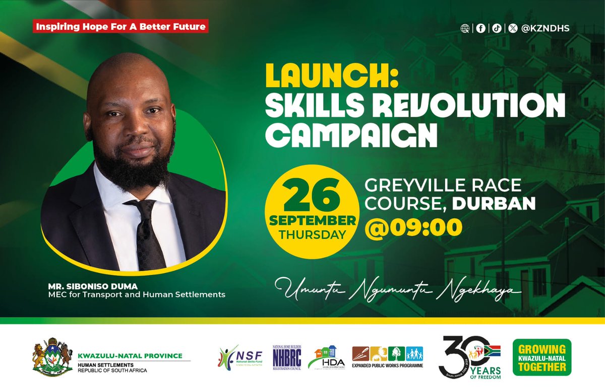 the_hda's tweet image. The HDA was at the Kwa Zulu Natal Province,  Greyville Race Course, Durban participated in the Launch: skills revolution campaign. 

#GrowingKZNTogether #HdaAtWork