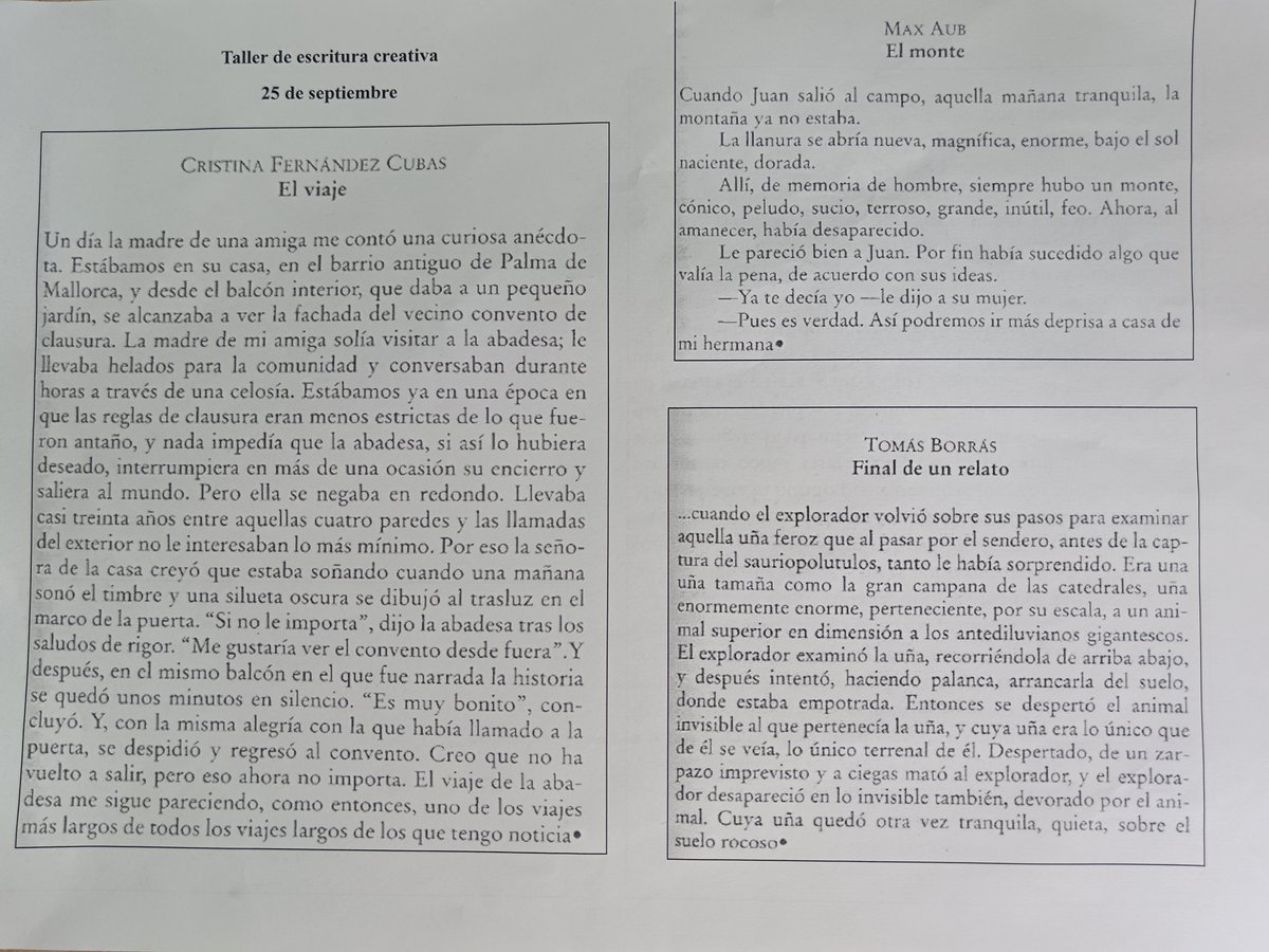 horsesoldiers's tweet photo. Ayer comenzó en @Univ_Villanueva el Taller de Escritura Creativa que dirige el profesor y escritor @Paurbez Lo que leyeron en el calentamiento me parece encantador https://t.co/iD6SFlwaz3