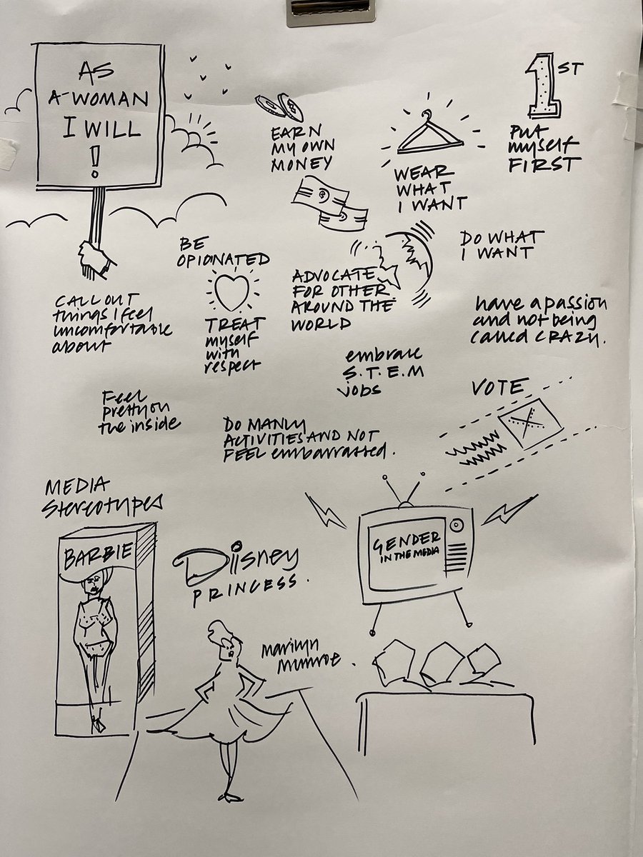 NikkiGiant's tweet image. We’re at @thomasofaquins school today with #TheBoost @PlanUK &amp;amp; @FirstSentierUK Our fantastic illustrator Steve is creating a visual journey of the day &amp;amp; helping bring girls’ ideas to life! ✍️ 🎨🙌