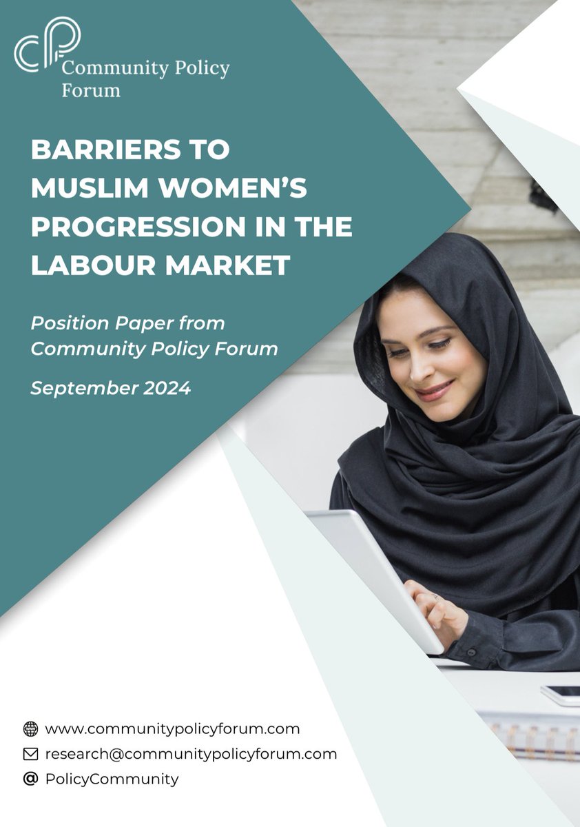 🖊️ Our first Position Paper delves into the structural barriers hindering Muslim women’s full participation in the labour market.

It offers actionable policy solutions to empower Muslim women and advance gender &amp; religious equality.

🔗 Read more: communitypolicyforum.com/wp-content/upl…