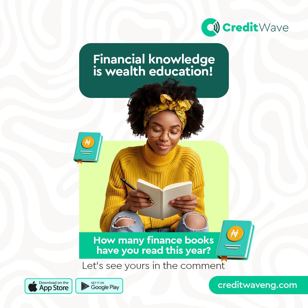 Financial knowledge is wealth education! 📚💰 The more you learn, the more you earn. How many financial books have you read this year? 

Let’s compare notes in the comments! 
.
.
.
 #WealthEducation #FinancialFreedom #MoneyMindset #CreditWave"