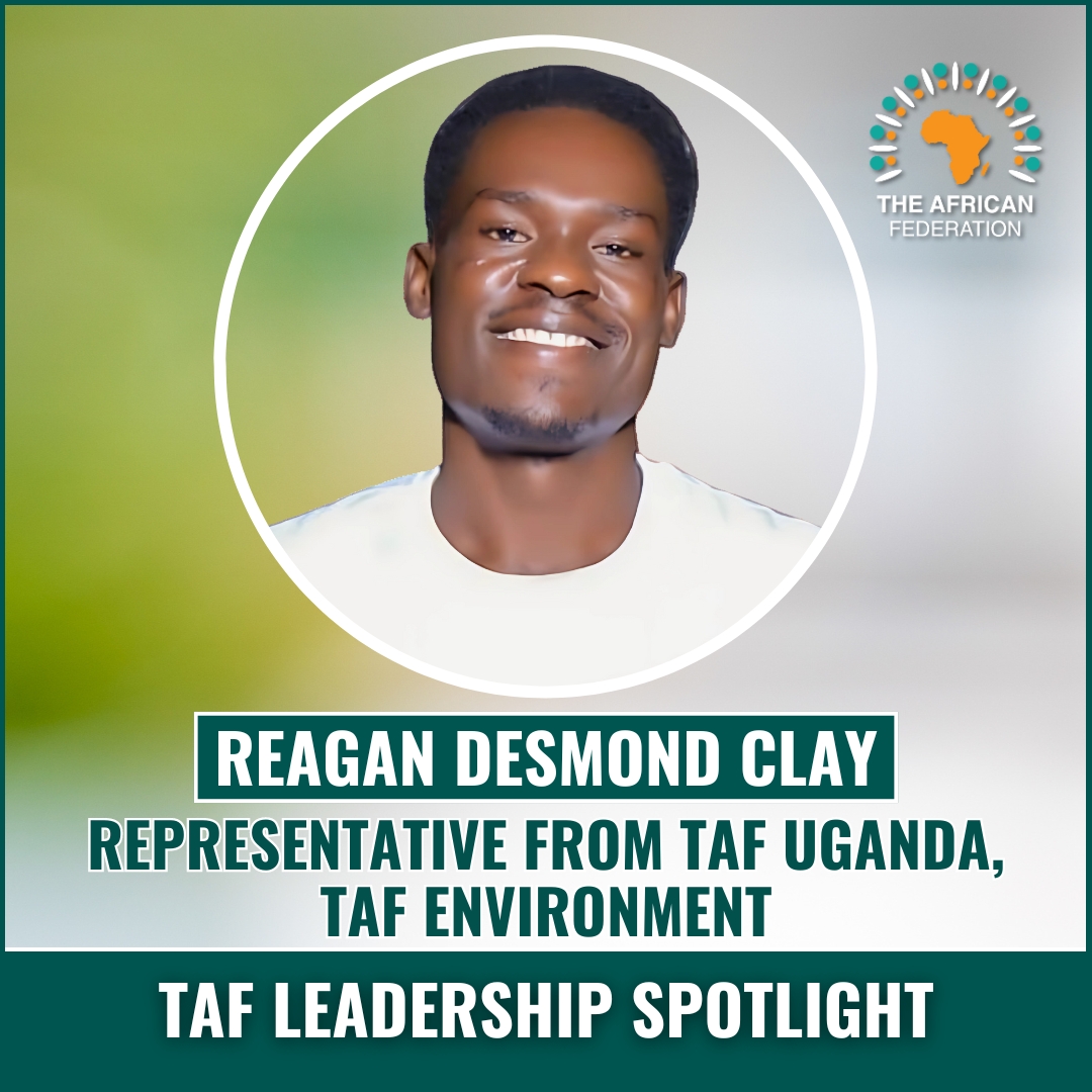 tafchapters's tweet photo. Reagan Desmond Clay, an Environmental Consultant is the #TAFEnvironment Representative from #TAFUganda. Reagan recruits members to #TAFEnvironment from Uganda, contributing to TAF's vision for #AfricaSuperpower2050. We’re building a continent where environmental sustainability fuels economic growth and empowers communities.