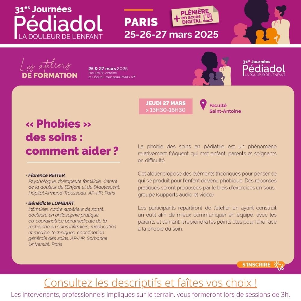 Des éléments théoriques pour penser ce qui se produit pour l’enfant devenu phobique. Les points clés pour faire face à la phobie du soin ; Inscrivez-vous !🎟️𝒉𝒕𝒕𝒑𝒔://𝒑𝒆𝒅𝒊𝒂𝒅𝒐𝒍2025.𝒕𝒆𝒂𝒎𝒓𝒆𝒔𝒂.𝒏𝒆𝒕/
👀cutt.ly/BeQrNbBP 
🌐pediadol.org