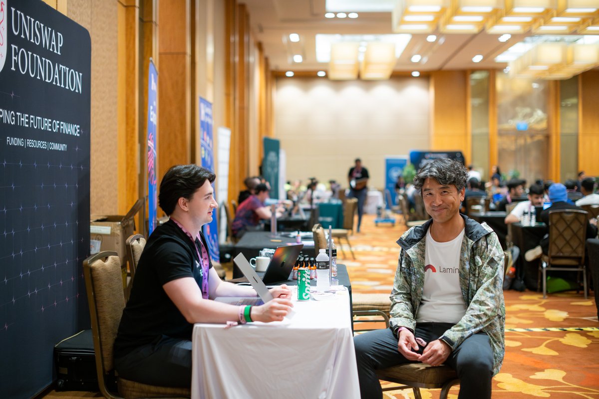 Exciting times at ETHGlobal Singapore! One of our devs <a href="/krisoshea1/">krisoshea.eth</a> had the incredible opportunity to mentor the hackathon as a dev ambassador for <a href="/Uniswap/">Uniswap Labs 🦄</a>, alongside <a href="/saucepoint/">saucepoint</a>, another talented protocol engineer.

✌🏻 Shoutout to <a href="/UniswapFND/">Uniswap Foundation</a> and <a href="/atriumacademy/">Atrium Academy</a> for running the