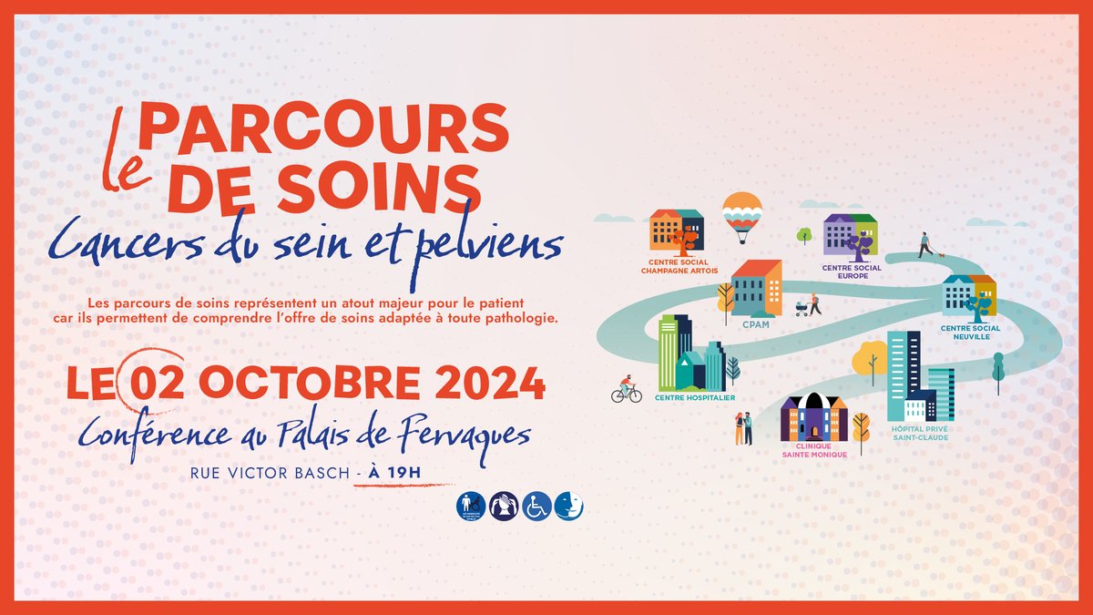Le Pôle Santé Handicap de la Ville de Saint-Quentin vous invite à découvrir un nouveau format de conférence : Les Parcours de Soins.

📅Rendez-vous le mercredi 02 octobre à 19h au Palais de Fervaques (rue Victor Basch) !

Venez nombreux ! 🤝