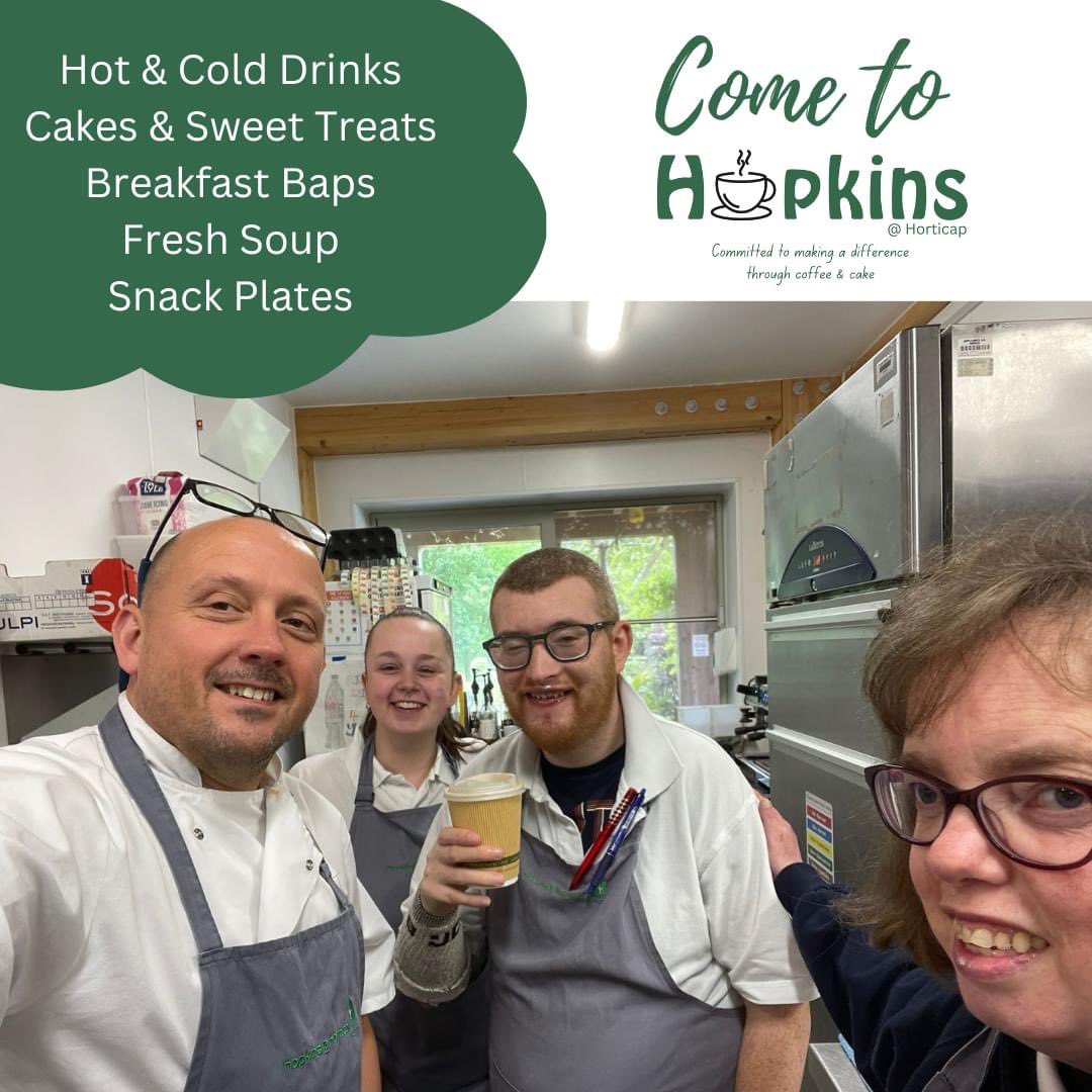 Horticap's tweet photo. What's your fancy today? Breakfast bap? Fruit Scone? Freshly made soup? Small plate? Or maybe you just need a great coffee and a catch up with a friend. Hopkins is here for you! https://t.co/A4Npuz2O16 #Harrogate #charity #cafe #coffeeshop #learningdisabilities https://t.co/N4bnl1ew5a