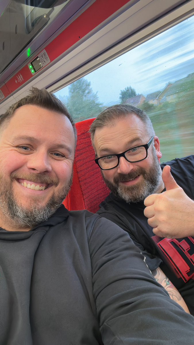 CheckOneTwoPod's tweet photo. EVENTUALLY En route to London! 🚆 Feeling excited (and a bit nervous) as we get closer to the @britpodawards! 🎉 Thanks to our guests and listeners—you all make this worth it! 💙 #CheckOneTwoPodcast #BritishPodcastAwards https://t.co/KtAYXFy8R7