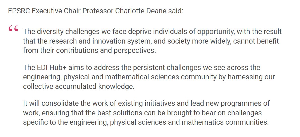 Engineering and Physical Sciences Research Council (@epsrc) on Twitter photo We’re pleased to announce a new national Equality, Diversity and Inclusion (EDI) Sharing Hub+ that will bring together the engineering, physical and mathematical sciences community to address diversity challenges across the sector.
orlo.uk/keTtW <a href="/UniversityLeeds/">University of Leeds</a> We’re pleased to announce a new national Equality, Diversity and Inclusion (EDI) Sharing Hub+ that will bring together the engineering, physical and mathematical sciences community to address diversity challenges across the sector.
orlo.uk/keTtW <a href="/UniversityLeeds/">University of Leeds</a>