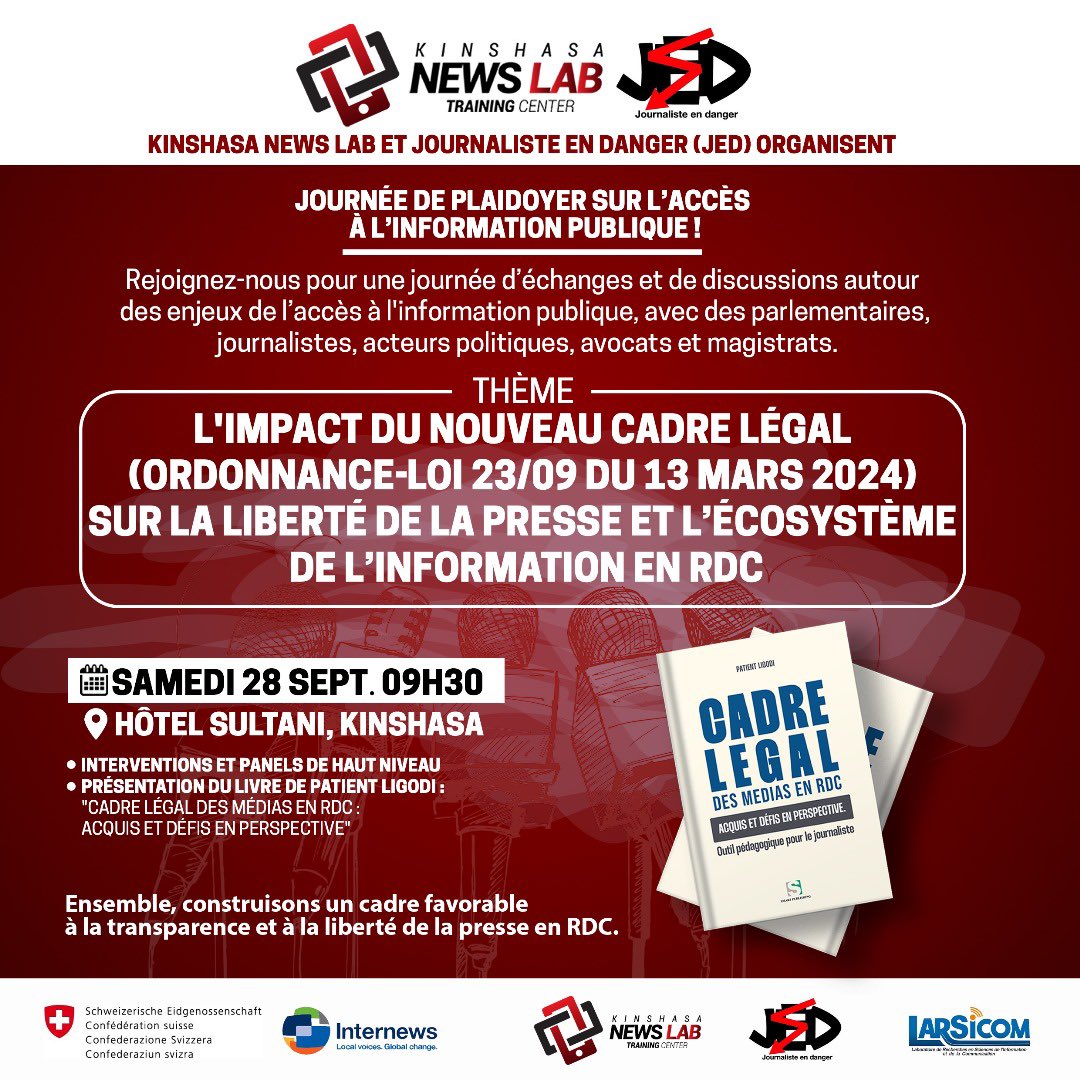 EditionsRdc's tweet photo. L’ouvrage de @ligodipatient édité chez nous sera présenté lors de cet événement qui se tient à #Kinshasa, ce samedi. 

#CadreLegal https://t.co/6h1FEZkles