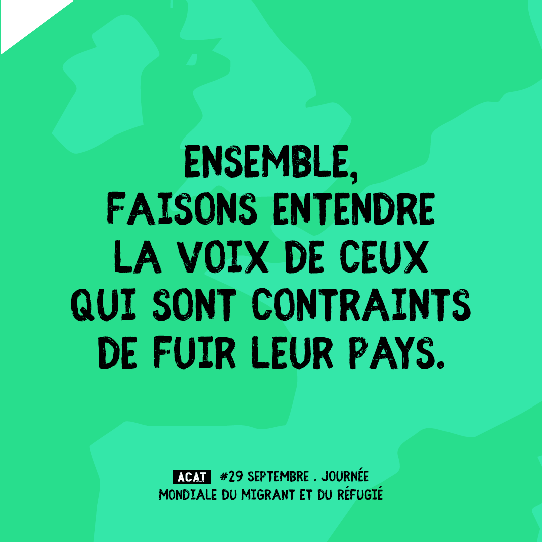 ACAT_France's tweet photo. En cette #JournéeMondialeDuMigrantEtDuRéfugié, l'ACAT-France réaffirme son engagement pour la dignité et les droits de toutes et tous.

Ensemble, nous plaidons pour des politiques d'accueil respectueuses et humaines.

#JMMR #DroitsHumains #Solidarité #Asile https://t.co/HCHlLYxPYz