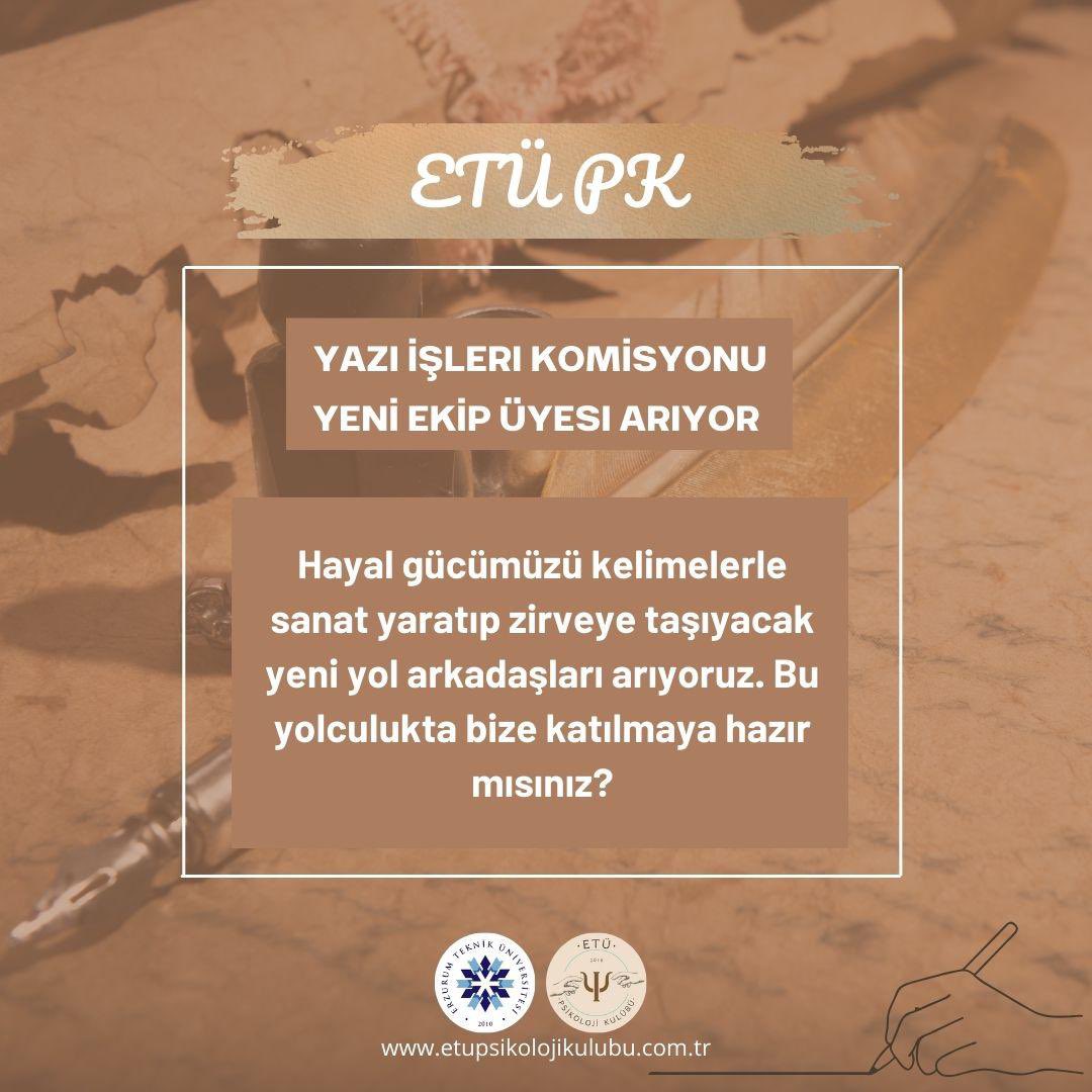 Yazı İşleri Komisyonumuz, vizyonumuzu güçlendirecek yeni ekip üyesi arayışında! Bizimle birlikte kaliteli içerikler üretmek, fikir alışverişinde bulunmak ve projelerimize katkı sağlamak istiyorsanız başvurularınızı bekliyoruz.🥳🤩