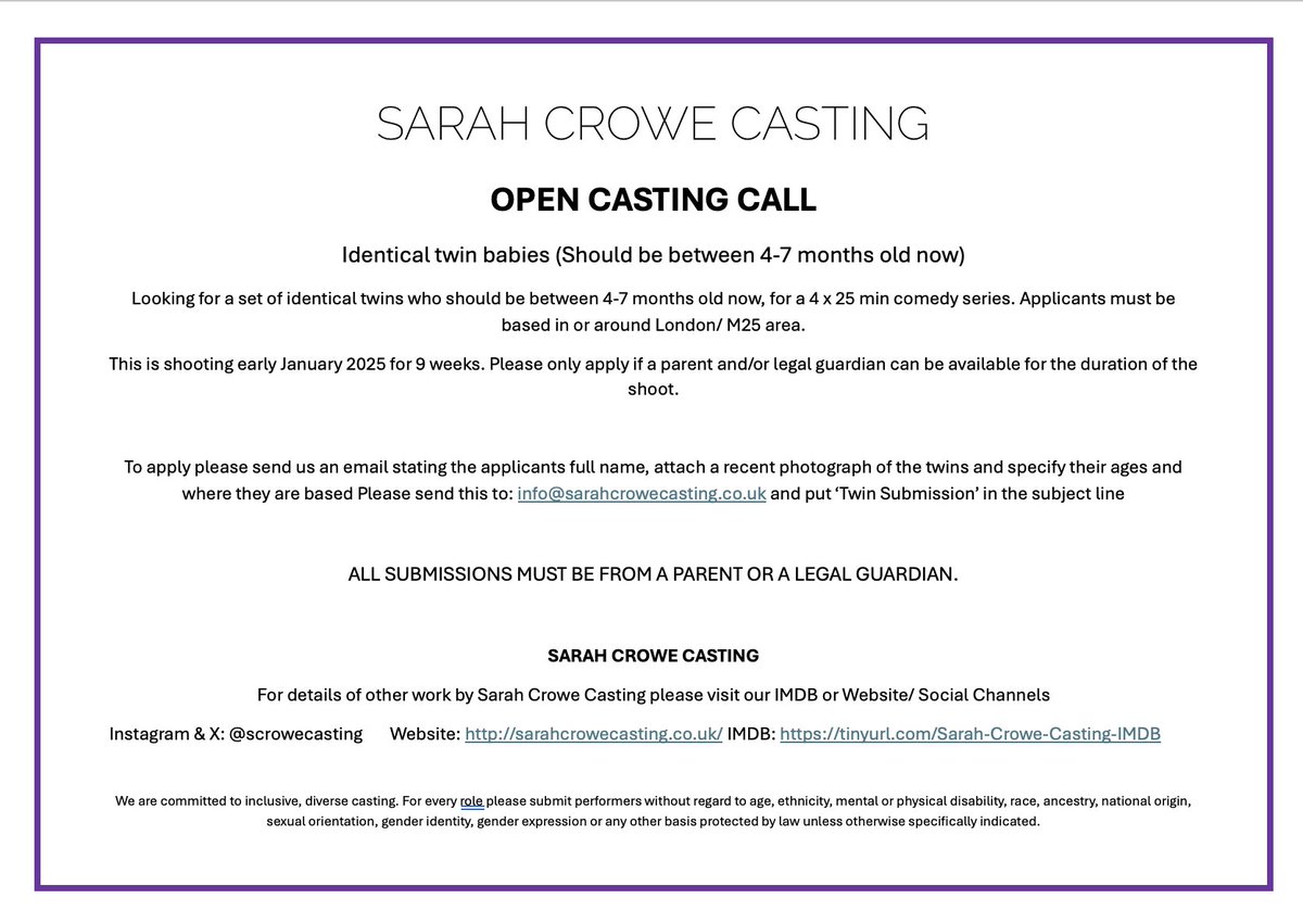 Sarah Crowe Casting tweet media