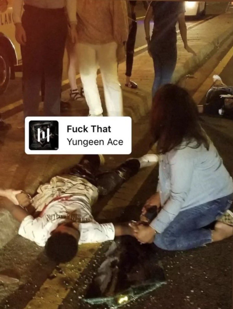 23 and Yungeen Ace laid out in the street. RIP to the 3 victims! 🪦🕊️
