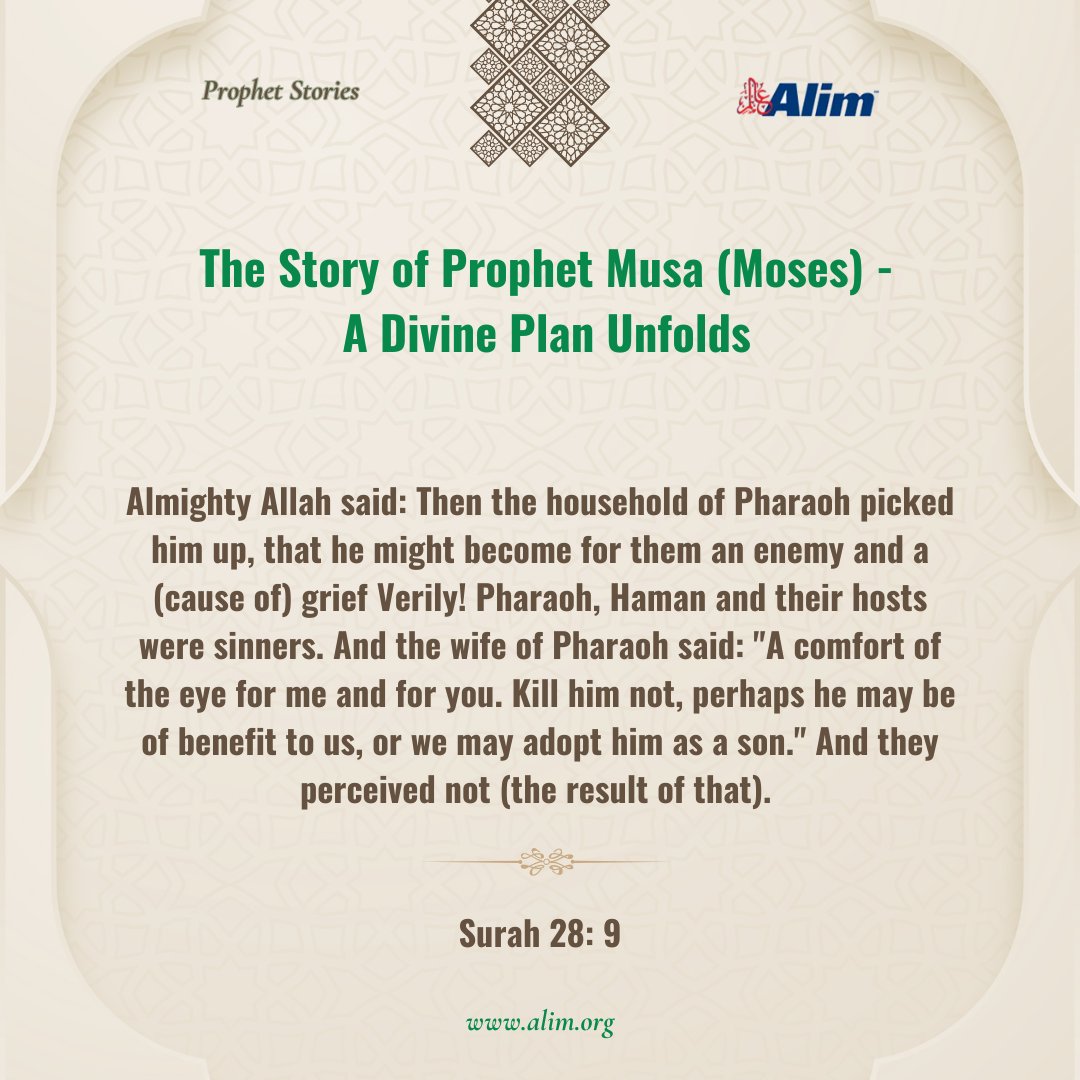 alim_inc's tweet image. 🌟 The Story of Prophet Musa (Moses) - A Divine Plan Unfolds🌟
🔗 Read more about the incredible story of Prophet Musa (Moses) on Alim.org.
alim.org/history/prophe…
#ProphetMusa #QuranStories #DivineWisdom #TrustInAllah #IslamicHistory #FaithInAction #IslamicLessons
