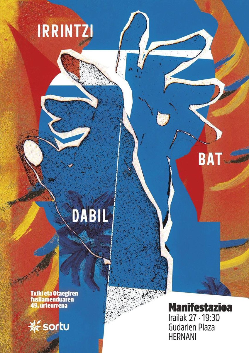 Askatasunaren aldeko borrokan joan direnengatik ere kaleak hartuko ditugu. 

Irailak 27, ostirala, 19:30etan, mobilizazioa Gudarien plazatik abiatuta.

𝗜𝗿𝗿𝗶𝗻𝘁𝘇𝗶 𝗯𝗮𝘁 𝗱𝗮𝗯𝗶𝗹 ✊🏽