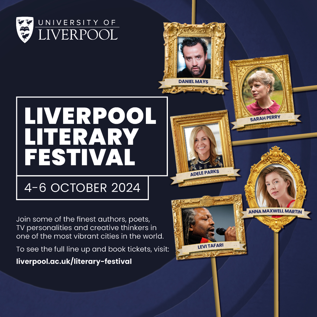 Open Culture (@_openculture) on Twitter photo Don't miss some of your favourite authors at this year's Liverpool Literary Festival running from 4-6 October! 📚✨ #LivLitFest
Get ready for a weekend filled with inspiration, imagination, and innovation brought to you by the <a href="/LivUni/">University of Liverpool</a>
Book your tickets: liverpool.ac.uk/literary-festi… Don't miss some of your favourite authors at this year's Liverpool Literary Festival running from 4-6 October! 📚✨ #LivLitFest
Get ready for a weekend filled with inspiration, imagination, and innovation brought to you by the <a href="/LivUni/">University of Liverpool</a>
Book your tickets: liverpool.ac.uk/literary-festi…