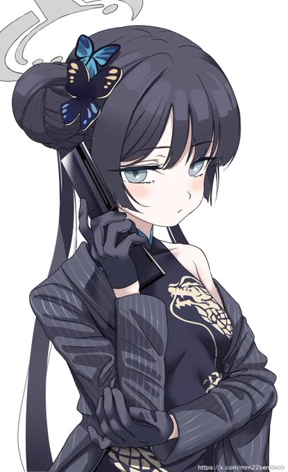 キサキ会長 ガラケー使ってそう…使ってたらなんかいいな…の絵です #ブルアカ 
