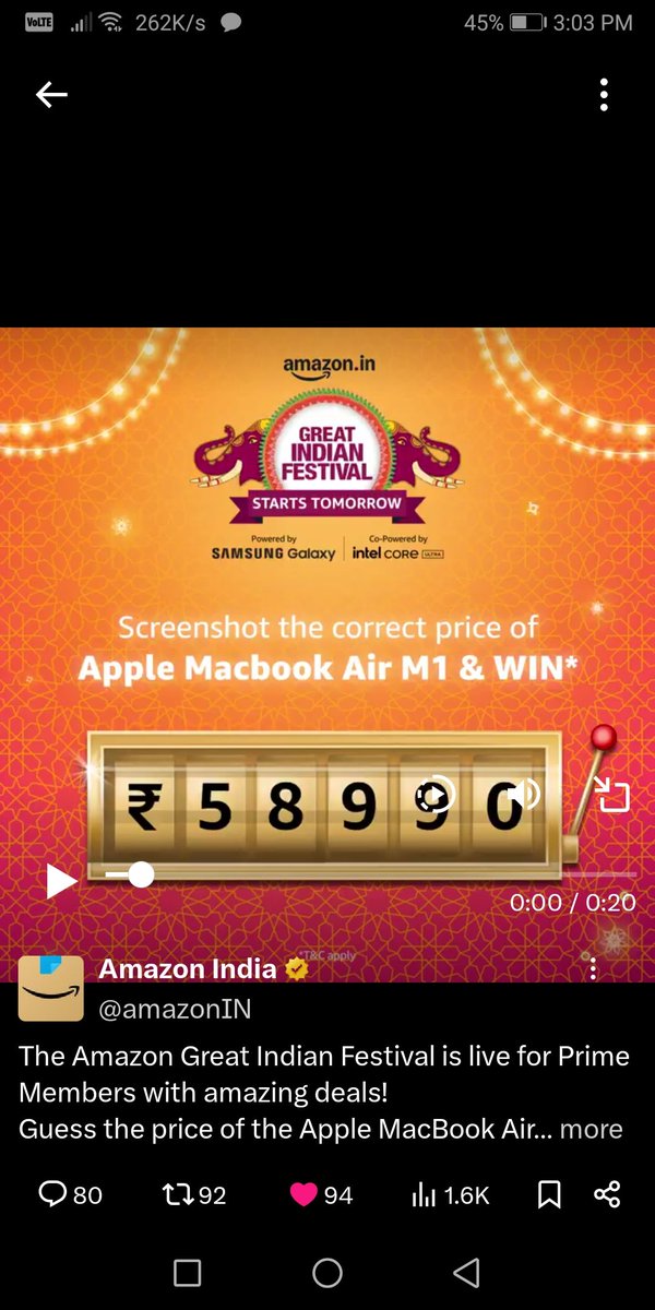 Sandy_sonii's tweet photo. @amazonIN #AmazonGreatIndianFestival #TaiyaariKaTyohaar
@amazonIN
@PorwalVimla @ramsapra54 @AbhishekIPLFeak https://t.co/kw69SRFIIG