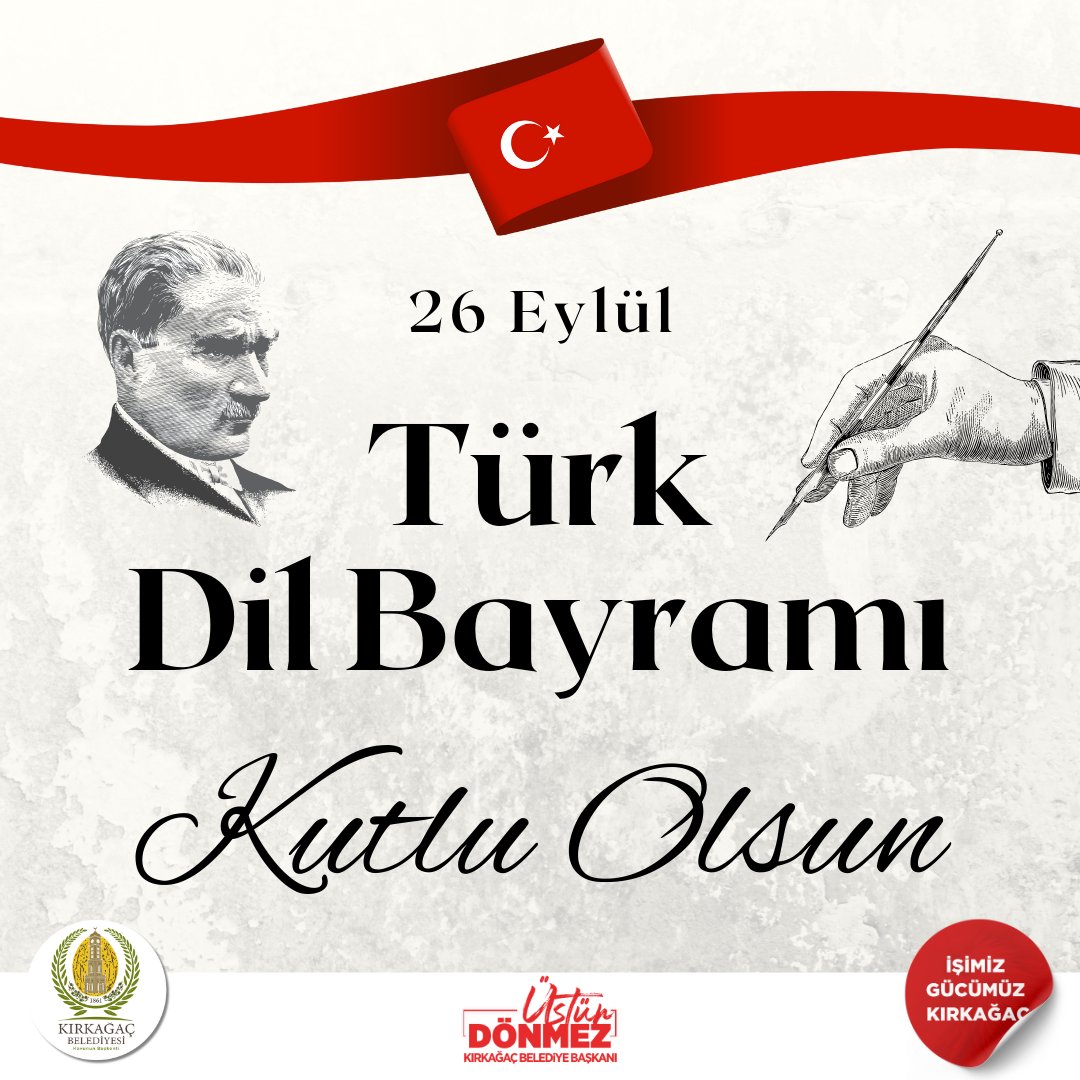 Türk Dil Bayramı Kutlu Olsun! 

"Türk dili, Türk milletinin kalbidir, zihnidir." — Mustafa Kemal Atatürk

Bugün, Atatürk’ün öncülüğünde başlayan Türk Dil Devrimi'nin izinden giderek, dilimizin güzelliklerini ve zenginliklerini kutluyoruz! Türkçemizi koruyup geleceğe taşıyalım.