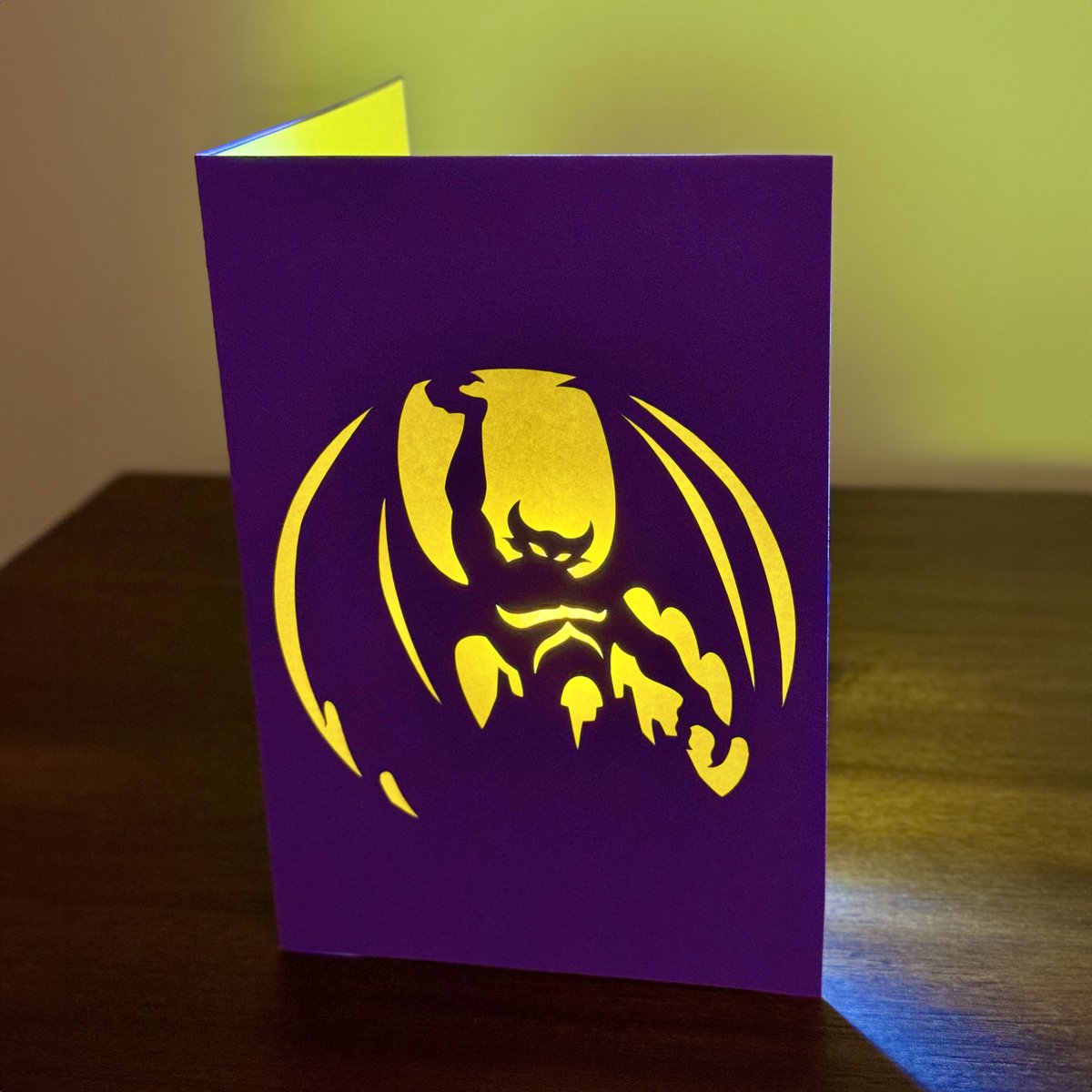 ZombiePumpkins's tweet photo. Chernabog has taken on a new role... in greeting card form. Who knew a dark lord could be a messenger of sweet sentiments? My stencils aren’t limited to pumpkins – with a little LED glow, even a card can become a lantern.
🔥 #Chernabog #Fantasia #Cricut #PumpkinPatterns https://t.co/WDWqKsaV1b