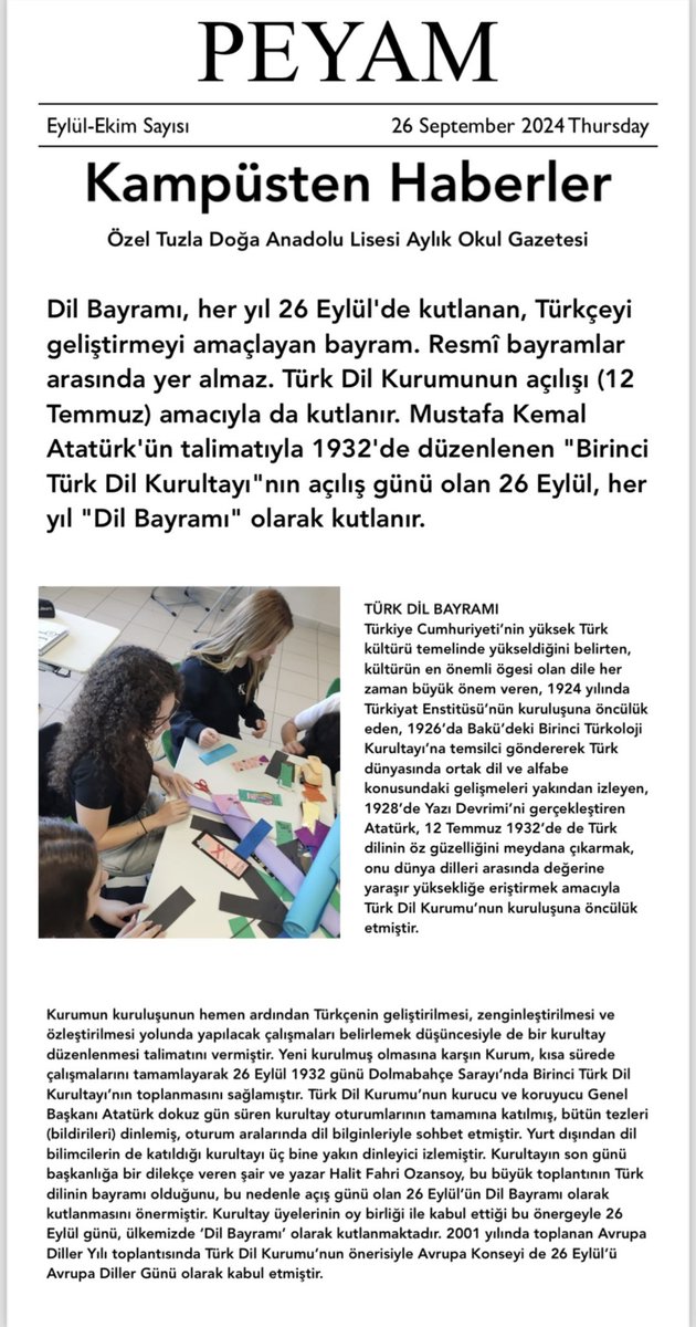 TUZLA DOGA KOLEJI EDEBIYAT tweet media