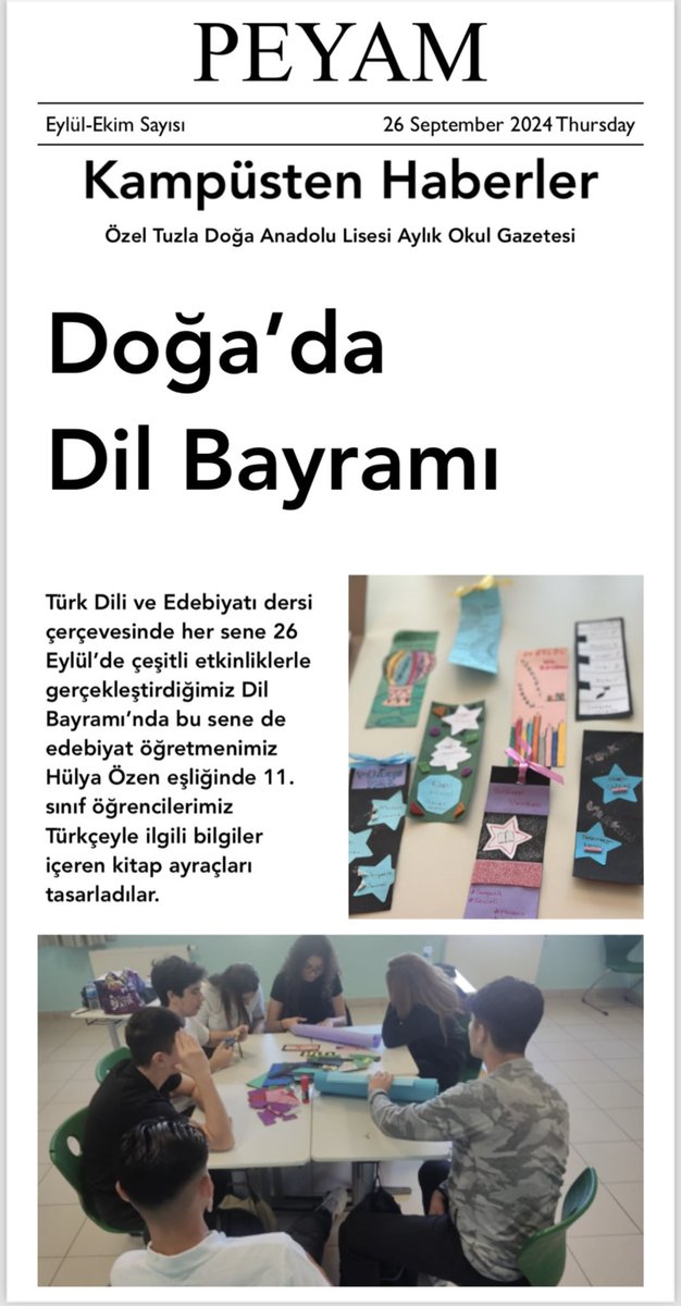 TUZLA DOGA KOLEJI EDEBIYAT tweet media