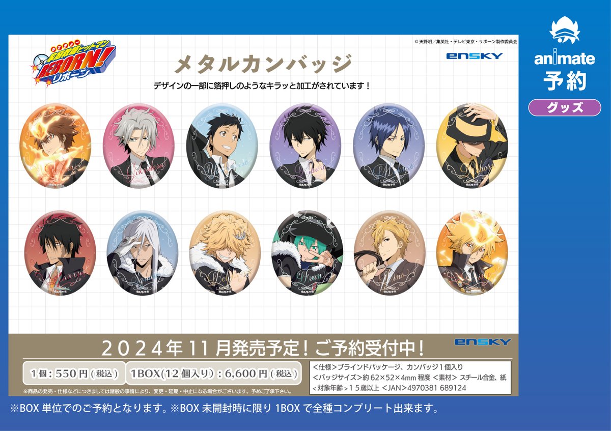 グッズ情報】 『家庭教師ヒットマンREBORN!』 メタルカンバッジと 