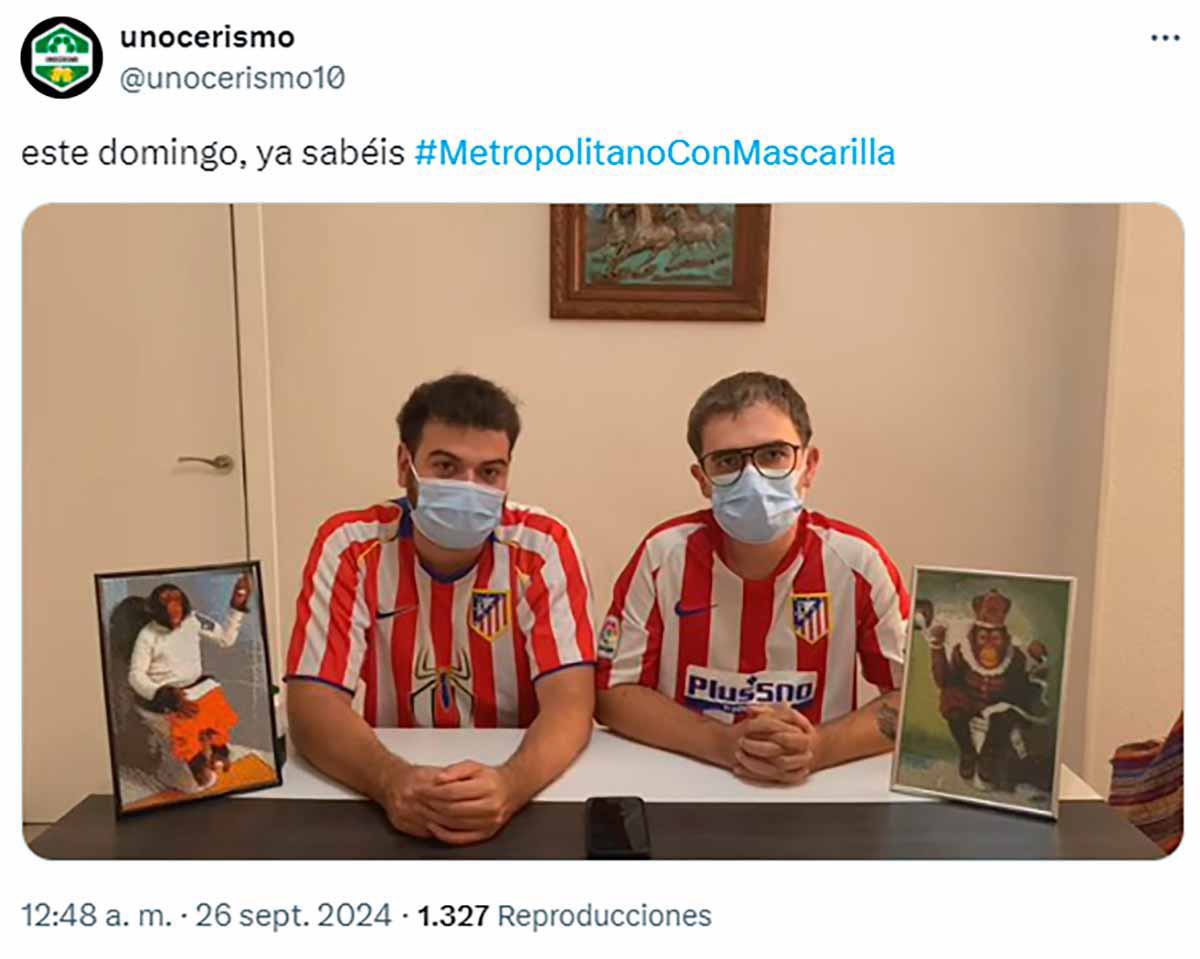 DanikRM_'s tweet photo. Atentos a la nueva moda colchonera:

Están promoviendo ir al Metropolitano con mascarilla para así poder insultar a Vinicius y que las cámaras no capten desde qué persona viene el insulto. ¿Se puede caer más bajo en esta vida? Os respondo yo: no. Patéticos y segundones. https://t.co/e6Rb2xH2Na
