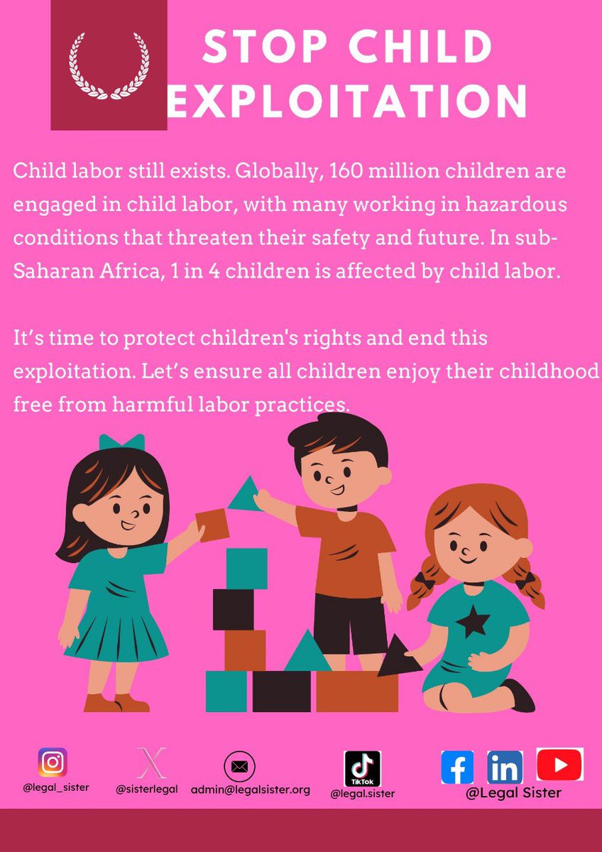 #ChildRights #ChildrenFirst #ProtectChildren #EndChildAbuse #SaveTheChildren #RightsForEveryChild #StopChildLabour #ChildProtection #EducationForAll #NoChildLeftBehind #ChildrenDeserveBetter #EndViolenceAgainstChildren
#ChildrensRightsMatter #YouthEmpowerment #SafeChildhood