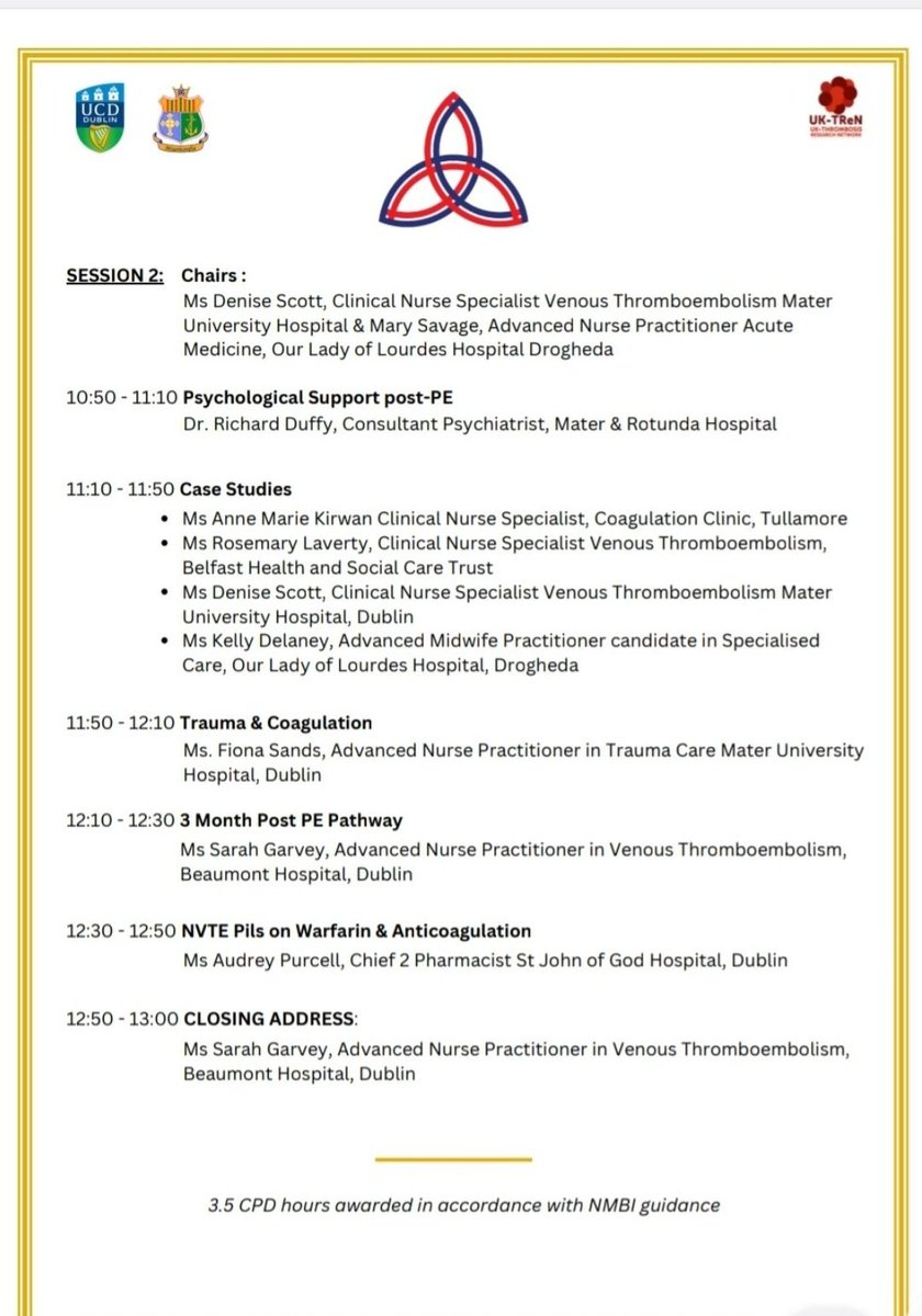 Denise Scott (@deescottmcd) on Twitter photo 🚨🚨🚨 1 week to go to #VTEDublin24 nursing session
There is still time to register
#VTE <a href="/lidhy_anita/">Lidhysolomon</a> <a href="/stmgarvey/">Sarah Garvey</a> <a href="/oleary_catriona/">Catriona O'Leary</a> <a href="/emilyannebury/">Emilybury</a> <a href="/maryt_savage/">Mary Boyle</a> <a href="/ThrombosisIrL/">Thrombosis Ireland</a> <a href="/NNMN1/">VTE Specialists Network</a> <a href="/VTEIreland/">VTE Ireland</a> 🚨🚨🚨 1 week to go to #VTEDublin24 nursing session
There is still time to register
#VTE <a href="/lidhy_anita/">Lidhysolomon</a> <a href="/stmgarvey/">Sarah Garvey</a> <a href="/oleary_catriona/">Catriona O'Leary</a> <a href="/emilyannebury/">Emilybury</a> <a href="/maryt_savage/">Mary Boyle</a> <a href="/ThrombosisIrL/">Thrombosis Ireland</a> <a href="/NNMN1/">VTE Specialists Network</a> <a href="/VTEIreland/">VTE Ireland</a>