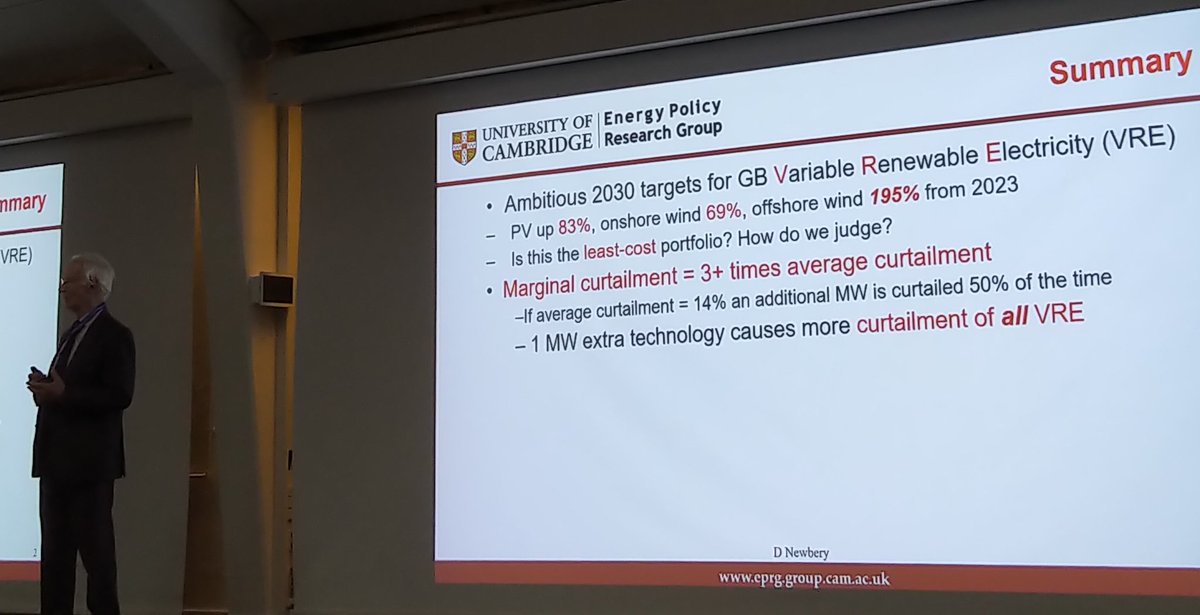 Jean-Michel Glachant (@jmglachant) on Twitter photo At <a href="/CSEICBS/">Copenhagen School of Energy Infrastructure (CSEI)</a> conf.
D. Newbery EPRG
Take any set 2030 electricity mix targets
Don't juge BEFORE taking grids&ystem order
Key to efficient mix is minimising curtailment costs : of marginal curtailment
= the new curtailment pushed by the new capacities
& Don't Forget nuclear! At <a href="/CSEICBS/">Copenhagen School of Energy Infrastructure (CSEI)</a> conf.
D. Newbery EPRG
Take any set 2030 electricity mix targets
Don't juge BEFORE taking grids&ystem order
Key to efficient mix is minimising curtailment costs : of marginal curtailment
= the new curtailment pushed by the new capacities
& Don't Forget nuclear!
