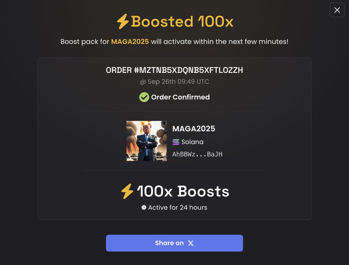 maga2025coin's tweet photo. ⚡ Boosted 100x #MAGA2025 on DEX Screener!
https://t.co/BXodpPmfXR https://t.co/0kS5RgLkMy