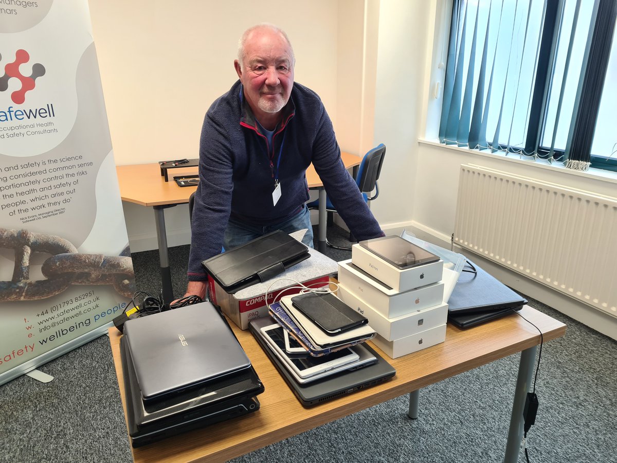 Thank you to all you lovely people who've donated IT equipment for the <a href="/WiltsDigiDrive/">Wiltshire Digital Drive</a> charity. Volunteer Chris has collected this from us today, taking it to be wiped, refurbished and redistributed to local schools, charities &amp; other worthwhile organisations.