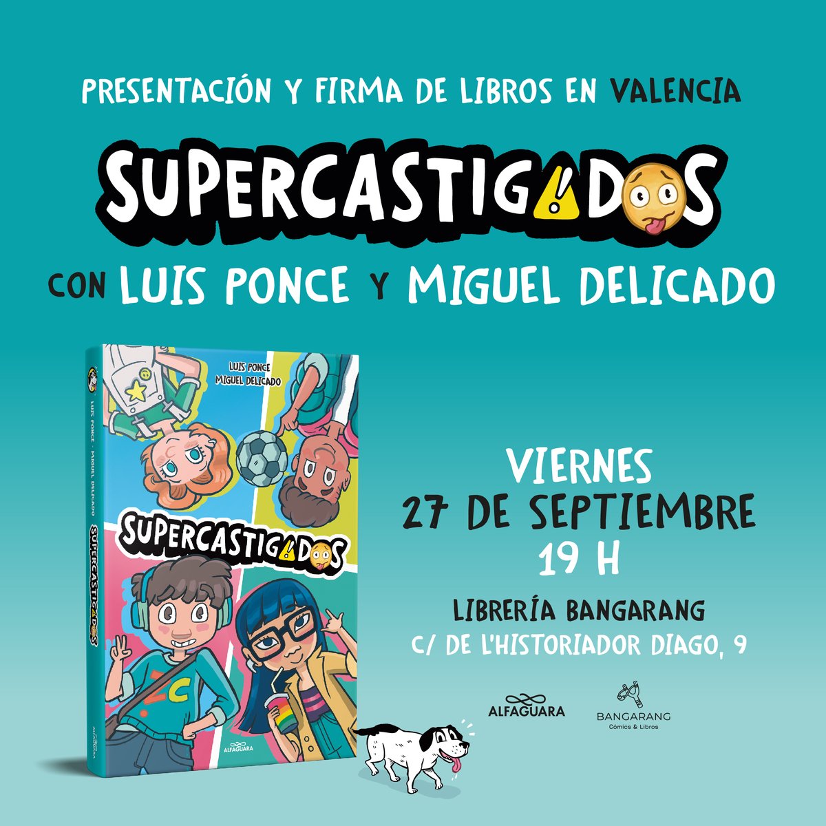 🌟Presentación de Supercastigados en Valencia! 🌟
Os esperamos mañana en <a href="/Bangaranglibros/">Bangarang</a> 🐶