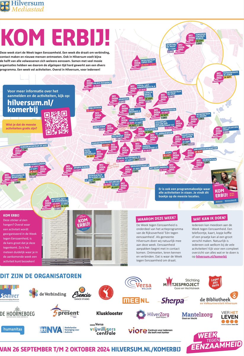 Hilversum komt in actie tijdens de #weektegeneenzaamheid
Een week die draait om verbinding, contact maken en nieuwe mensen ontmoeten. Een week vol activiteiten. Overal in <a href="/GemeenteHsum/">Gemeente Hilversum</a>, voor iedereen! Doe je mee? ❤️
 
hilversum.nl/sites/default/…