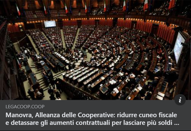 LegacoopN's tweet photo. Lasciare più soldi ai lavoratori riducendo il cuneo fiscale.

E detassando gli aumenti contrattuali.

Sono queste, in sintesi, le osservazioni di @CooperativeITA  proposte ieri in serata a @Palazzo_Chigi, dove l’Alleanza è stata convocata in vista della legge di bilancio. 

Le cooperative, come molte Pmi, sono messe in difficoltà principalmente per tre motivi: 

1️⃣ le onerose condizioni di accesso al credito a causa dei tassi ancora troppo alti.

2️⃣Il disallineamento tra domanda e offerta di lavoro: per 1 cooperativa su 2 le figure professionali sono introvabili.

3️⃣ Chi ha rinnovato i contratti che non trova congruo adeguamento delle tariffe. 

Maggiori info nella news. https://t.co/aXgowR2E90
