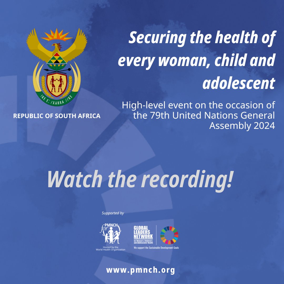 PMNCH (@pmnch) on Twitter photo Missed the event? Don't worry!
đĽ Watch the recording of this critical session led by HE President <a href="/CyrilRamaphosa/">Cyril Ramaphosa đżđŚ</a> of South Africa, Chair of the Global Leaders Network for Womenâs, Childrenâs & Adolescentsâ Health,
Learn how leaders are pushing for coordinated action to achieve Missed the event? Don't worry!
đĽ Watch the recording of this critical session led by HE President <a href="/CyrilRamaphosa/">Cyril Ramaphosa đżđŚ</a> of South Africa, Chair of the Global Leaders Network for Womenâs, Childrenâs & Adolescentsâ Health,
Learn how leaders are pushing for coordinated action to achieve