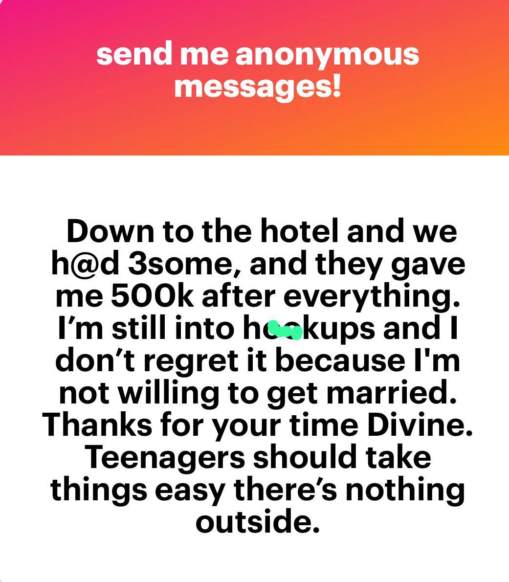 ilorinconnecttv's tweet photo. "Teenagers should take it easy there is nothing out there"
Hookup babe narrates how she started https://t.co/7toeoShlH0