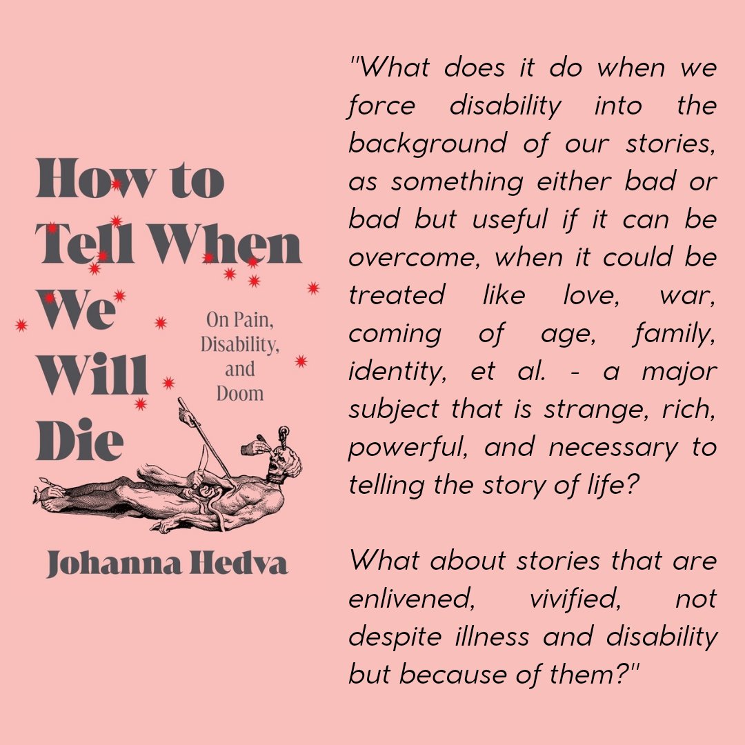 judyintheskynet's tweet photo. You may have heard about Hedva's book if you're into #disabilitytheory
"How do we build a politic that stares into the face of our own end and finds a way to continue? It’s an unendurable task. The only way I can think to do this is to say, 'Let’s do it together.'"
#johannahedva https://t.co/2OOx53aKqL
