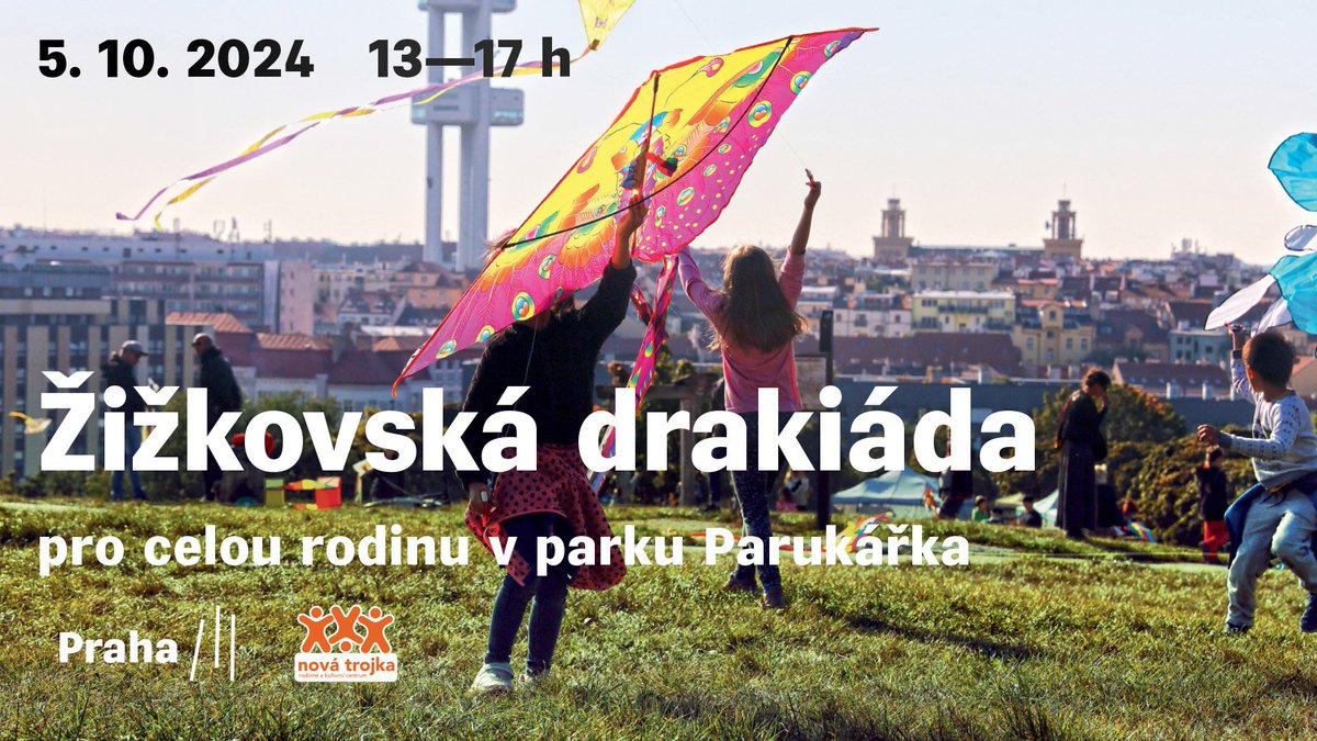 ❗️5.10. od 13.00 hodin odstartuje Vaše oblíbená podzimní akce pro celou rodinu na Parukářce- Žižkovská drakiáda.
Volné pouštění draků, možnost zakoupení draků na místě, výtvarné a pohybové workshopy pro děti, stánky s občerstvením a vstup je zdarma. 
Těšíme se na Vás! #jsmetrojka
