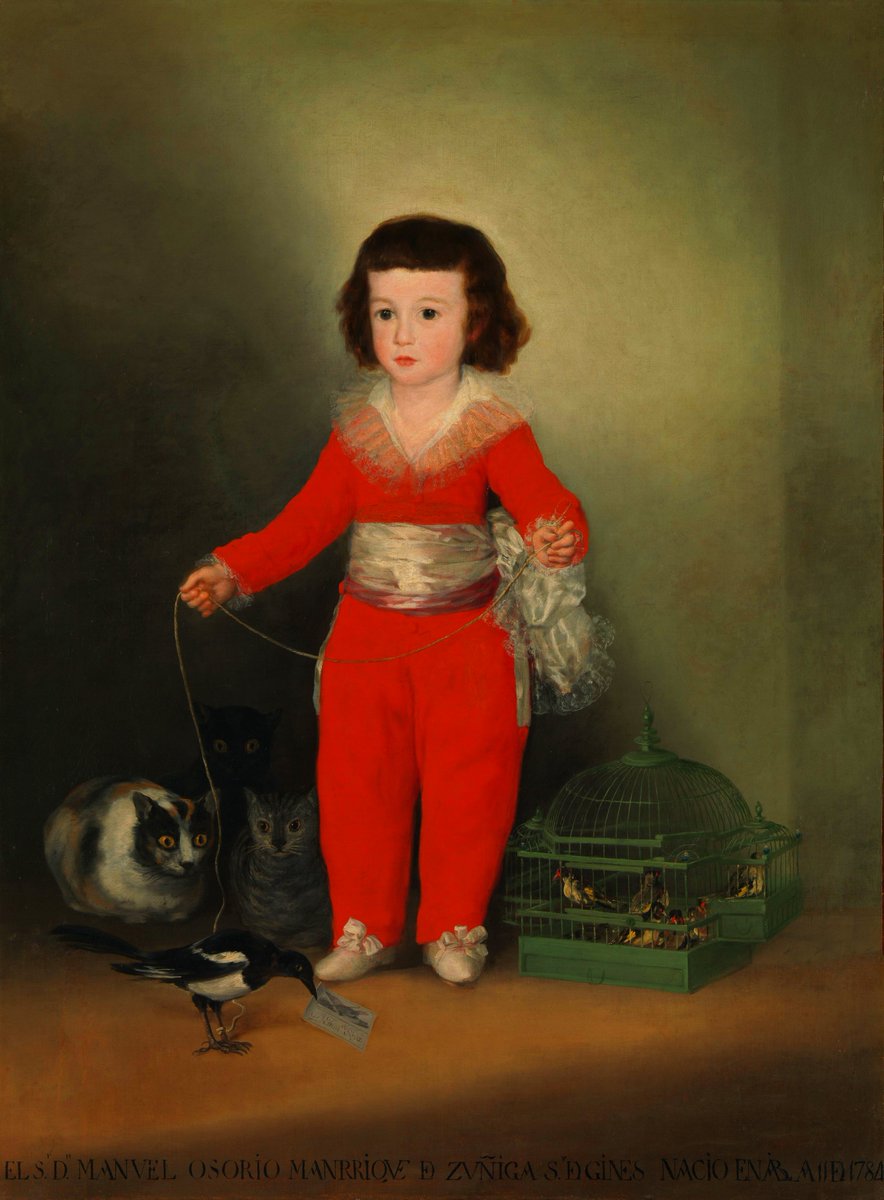 catsiderata's tweet photo. A little girl in red with bird and cats, 1787, francisco jose de goya, spain 1746-1828 oil on canvas. #catart #catpaintings #retrocats #vintagecats #antiquecats #spanishcats #gato #cat #cats #catcollectors #catmemorabilia #catlover #catlovers #catboy #catgirl #catladies #gatos https://t.co/AxginY6w2h