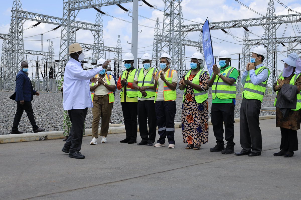 uetcl's tweet photo. #HappeningNow: H.E @KagutaMuseveni has commissioned the 600MW Karuma Hydropower Plant and Karuma Interconnection Project. On his visit to the Karuma Substation, H.E Museveni was given a brief on Uganda’s Electricity Transmission Grid Network in line with @GovUganda’s Vision 2040. https://t.co/1eLh8C1spc