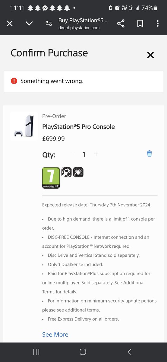 jamier140's tweet photo. Anyone k ow why this would be? Doesnt tell me whats wrong @PlayStation #PS5Pro https://t.co/m14b5FV6YV