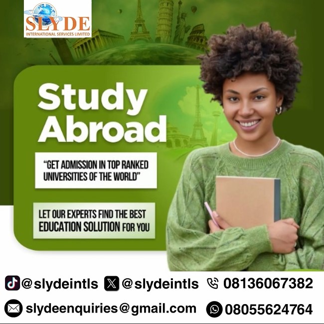 Slydeintls's tweet photo. Dreaming of studying abroad? 🌍 

Let Slyde Intl Services guide you into the world’s top universities! 

✈️ Your journey starts here. 

#StudyAbroad | #InternationalEducation | #GlobalOpportunities | #SlydeIntl | #Bybit | #Falz #HMSTR | #memefi | #Blum https://t.co/dytaSQJ3eV