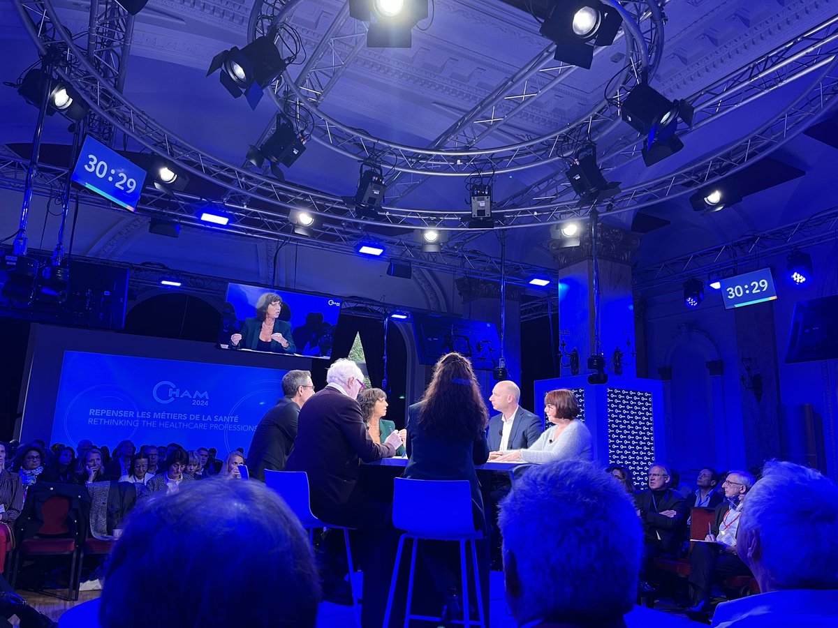 3 eme table ronde Convention on Health Analysis and Management - CHAM 

👉Quels métiers de demain animé par Nancy Cattan 
Avec Brigitte Feuillebois Agnès Giannotti Elisabeth Hubert Julien Jourdan Dominique Pon 

Un débat animé où on voit bien la problématique 🙏🙏🙏🙏