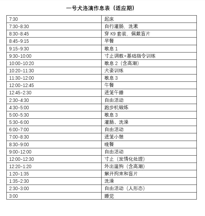 黄鱼犬舍-洛人形犬漓作息表
[虚构故事，请勿模仿]
感谢洛漓提供人设@luoluo909090 https://t.co/1iCCc7yWtk