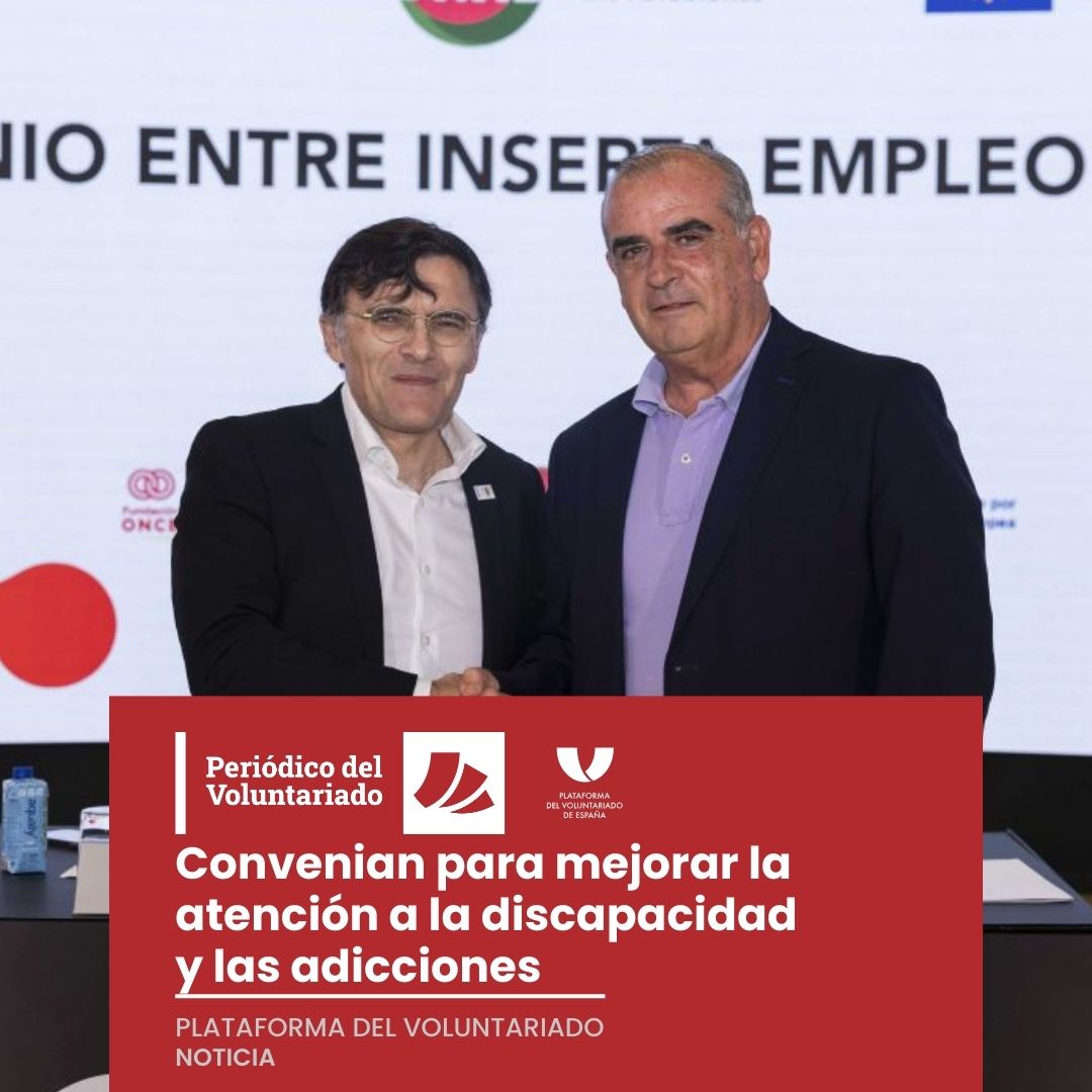 pvoluntariado's tweet photo. Convenian para mejorar la atención a la discapacidad y las adicciones

@Fundacion_ONCE y @UNADenred han suscrito un convenio con el objetivo de mejorar la calidad de vida de personas con #discapacidad que también enfrentan problemas de #adicciones: https://t.co/WjkvvTytkL https://t.co/706TK5L1fA